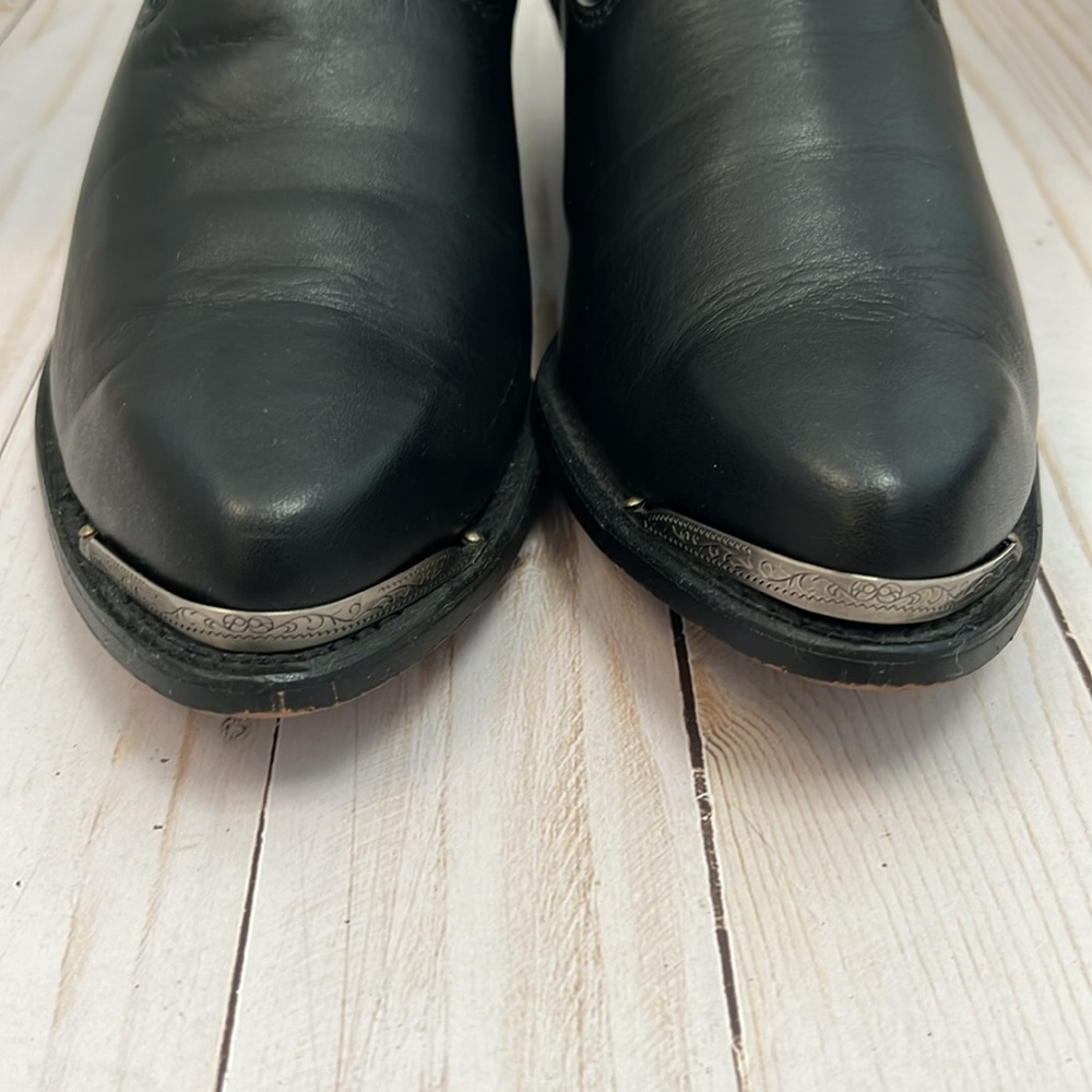 Laredo Western Boots. Black leather. Side zipper. Reinforced toe. EUC! Size 9 - Picture 9 of 9
